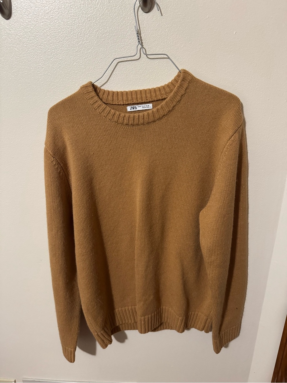 Zara Tan Ribbed Knit Sweater